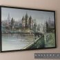 GORGEOUS! LARGE ORIG. MID CENTURY CITYSCAPE OIL PAINTING! VTG 50S 60S ART EUROPE