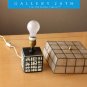 RARE! MID CENTURY MODERN ABSTRACT SQUARES CUBE LAMP! RAYMOR 1950'S VTG B&W RETRO