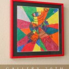MID CENTURY "KALEIDOSCOPE KLOWN" POST-MODERN FINE ART! CLOWN CIRCUS JOKER ATOMIC MID CENTURY "KALEIDOSCOPE KLOWN" POST-MODERN FINE ART! CLOWN CIRCUS JOKER ATOMIC