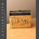 VTG ENGLISH BRASS RELIEF FRIEZE MAGAZINE RACK! 50'S MID CENTURY INTERIOR DESIGN