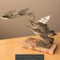 MID CENTURY MODERN ABSTRACT BRUTALIST BIRDS SCULPTURE! VTG 50S 60S METAL ART