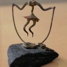 MID CENTURY MODERN BRUTALIST GIRL SKIPPING SCULPTURE! 50S ART MAGAW'S OF BOSTON