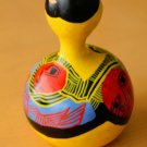 WOW! MID CENTURY MODERN POLYCHROMED PERUVIAN RATTLE! ART GOURD ABSTRACT 1950s