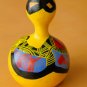 WOW! MID CENTURY MODERN POLYCHROMED PERUVIAN RATTLE! ART GOURD ABSTRACT 1950s