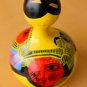WOW! MID CENTURY MODERN POLYCHROMED PERUVIAN RATTLE! ART GOURD ABSTRACT 1950s
