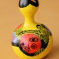 WOW! MID CENTURY MODERN POLYCHROMED PERUVIAN RATTLE! ART GOURD ABSTRACT 1950s