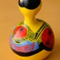 WOW! MID CENTURY MODERN POLYCHROMED PERUVIAN RATTLE! ART GOURD ABSTRACT 1950s
