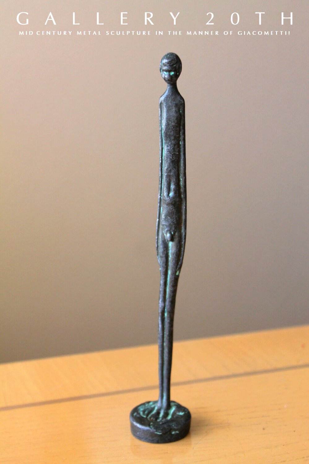 MID CENTURY MODERN ABSTRACT NUDE MALE SCULPTURE! AFTER GIACOMETTI MAN VTG STATUE