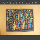 STUNNING & RARE! HAITIAN MID CENTURY MODERN ABSTRACT PAINTING! DADY VTG WOMEN