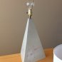 EYE-CATCHER! MID CENTURY MODERN PYRAMID TABLE LAMP! CUBIST WHITE VTG MOD 70S 80S