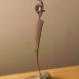MID CENTURY MODERN BRUTALIST SLATE COPPER METAL SCULPTURE! ABSTRACT VTG ART 70s