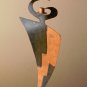 MID CENTURY MODERN BRUTALIST SLATE COPPER METAL SCULPTURE! ABSTRACT VTG ART 70s