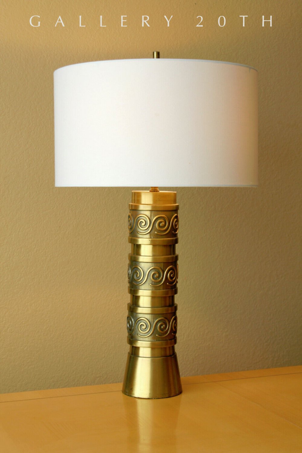 RARE! MID CENTURY MODERN BRASS TABLE LAMP! GOLD VTG 50'S 60'S ATOMIC DECOR RETRO