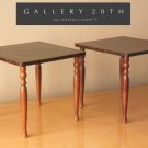 PAIR MID CENTURY MODERN STACKING CLUB TABLES! ATOMIC INLAYS WOOD 1950S VTG RETRO PAIR MID CENTURY MODERN STACKING CLUB TABLES! ATOMIC INLAYS WOOD 1950S VTG RETRO