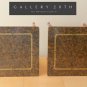 PAIR MID CENTURY MODERN STACKING CLUB TABLES! ATOMIC INLAYS WOOD 1950S VTG RETRO