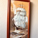 MID CENTURY MODERN ORIG. SHIP PAINTING! VTG 50S 60S GALLEON WALL ART PIRATES VTG