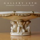 CHARMING! ROCOCO CHERUB PLASTER PEDESTAL DISH! 1961 TRAY MID CENTURY DECORATOR