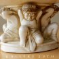 CHARMING! ROCOCO CHERUB PLASTER PEDESTAL DISH! 1961 TRAY MID CENTURY DECORATOR