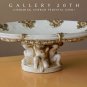 CHARMING! ROCOCO CHERUB PLASTER PEDESTAL DISH! 1961 TRAY MID CENTURY DECORATOR