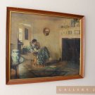 MID CENTURY FRANK WESTON BENSON PRINT "RAINY DAY" GIRL WALL ART VTG PAINTING 60S
