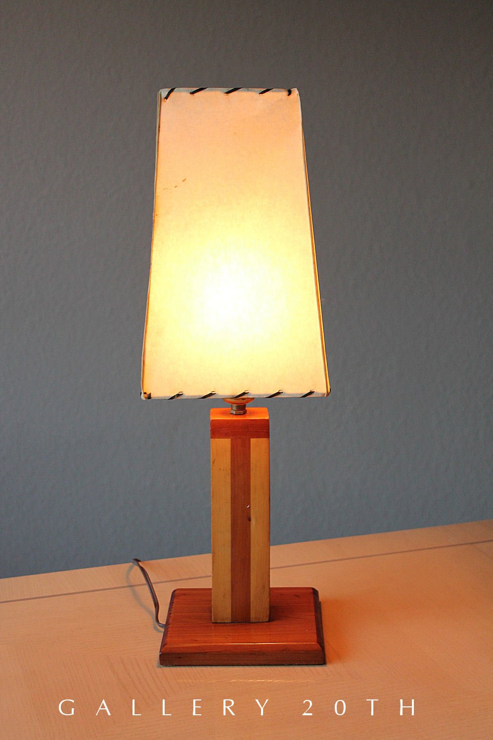 STYLISH! MID CENTURY MODERN SCULPTURAL WOOD LAMP! 50'S ATOMIC VTG 60'S LIGHT MCM