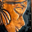 AWESOME! HAMMERED COPPER NUBIAN GIRL WALL ART! MID CENTURY ROSEWOOD HAGENAUER