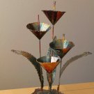 WOW! MID CENTURY FLOWER SCULPTURE! BRUTALIST METAL BRONZE 50S 60S VTG MODERN ART