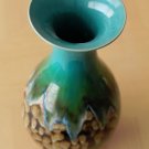GORGEOUS DANISH STYLE! LARGE DRIP GLAZE MODERN VASE! PORCELAIN GREEN BLUE SMOOTH