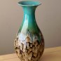 GORGEOUS DANISH STYLE! LARGE DRIP GLAZE MODERN VASE! PORCELAIN GREEN BLUE SMOOTH