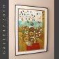 GORGEOUS SIXTIES OVERSIZE MODERN FLOWERS OIL PAINTING! ORIGINAL MCM MID CENTURY