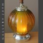 LIGHT UP BASE MID CENTURY MODERN ATOMIC TABLE LAMP! AMBER GLASS VTG 50'S 60'S