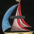SAILBOAT! DANISH MID CENTURY MODERN STRING POP ART! RED YELLOW BLUE VTG 1960S