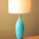 MID CENTURY DANISH MODERN BLUE PORCELAIN LAMP! 50'S VTG ATOMIC WEGNER ROSEWOOD