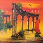 AWESOME! MID CENTURY MODERN ORIG OIL PAINTING! 50S ART ORANGE VTG ATLANTIS RUINS