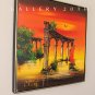 AWESOME! MID CENTURY MODERN ORIG OIL PAINTING! 50S ART ORANGE VTG ATLANTIS RUINS