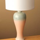 WOW! ART DECO STYLED AQUA PINK SOUTH BEACH TABLE LAMP! VTG MID CENTURY LIGHT 80s