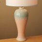 WOW! ART DECO STYLED AQUA PINK SOUTH BEACH TABLE LAMP! VTG MID CENTURY LIGHT 80s