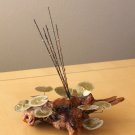 MID CENTURY MODERN C JERE TABLE SCULPTURE! METAL BRUTALIST LIGHTNING WOOD! VTG