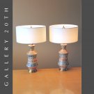 WOW! PAIR OF MID CENTURY MODERN ATOMIC TABLE LAMPS! VTG LIGHT 50S 60S GOLD RETRO