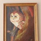 WOW! VTG MID CENTURY OWL ORIGINAL OIL PAINTING! 60S 50S ATOMIC DECOR RETRO BIRD