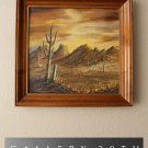 COZY! ROMANTIC I.HILL ORIGINAL ARIZONA DESERT SUNSET OIL PAINTING! ART VTG 1950S COZY! ROMANTIC I.HILL ORIGINAL ARIZONA DESERT SUNSET OIL PAINTING! ART VTG 1950S