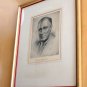 RARE! MOSCOVITZ! SIGNED MID CENTURY ETCHING! 40S ART FDR VTG PRESIDENT ROOSEVELT