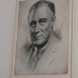 RARE! MOSCOVITZ! SIGNED MID CENTURY ETCHING! 40S ART FDR VTG PRESIDENT ROOSEVELT