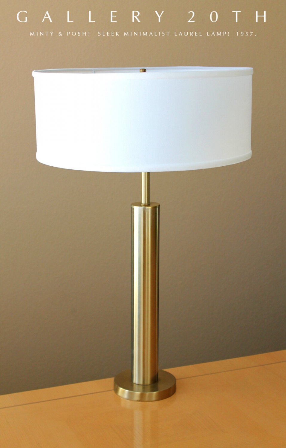 LAUREL! MID CENTURY MODERN TABLE LAMP! 50S 60S VTG LIGHTOLIER ATOMIC BRASS RETRO