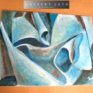 1977! MID CENTURY MODERN ORIGINAL ABSTRACT PAINTING! "FOLDS" ART BLUE VINTAGE
