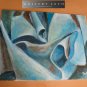 1977! MID CENTURY MODERN ORIGINAL ABSTRACT PAINTING! "FOLDS" ART BLUE VINTAGE