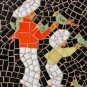 SUPERB! MID CENTURY MODERN ORIG. ART TILE MOSAIC! BIRD PARROTS VTG 50'S PAINTING