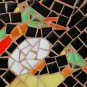 SUPERB! MID CENTURY MODERN ORIG. ART TILE MOSAIC! BIRD PARROTS VTG 50'S PAINTING