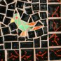 SUPERB! MID CENTURY MODERN ORIG. ART TILE MOSAIC! BIRD PARROTS VTG 50'S PAINTING