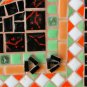 SUPERB! MID CENTURY MODERN ORIG. ART TILE MOSAIC! BIRD PARROTS VTG 50'S PAINTING